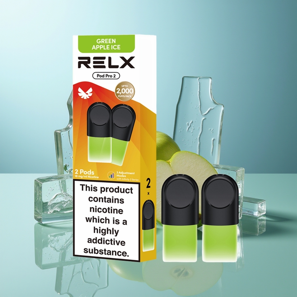 RELX Pod Pro 2 600 potegov Zeleno Jabolko Leden