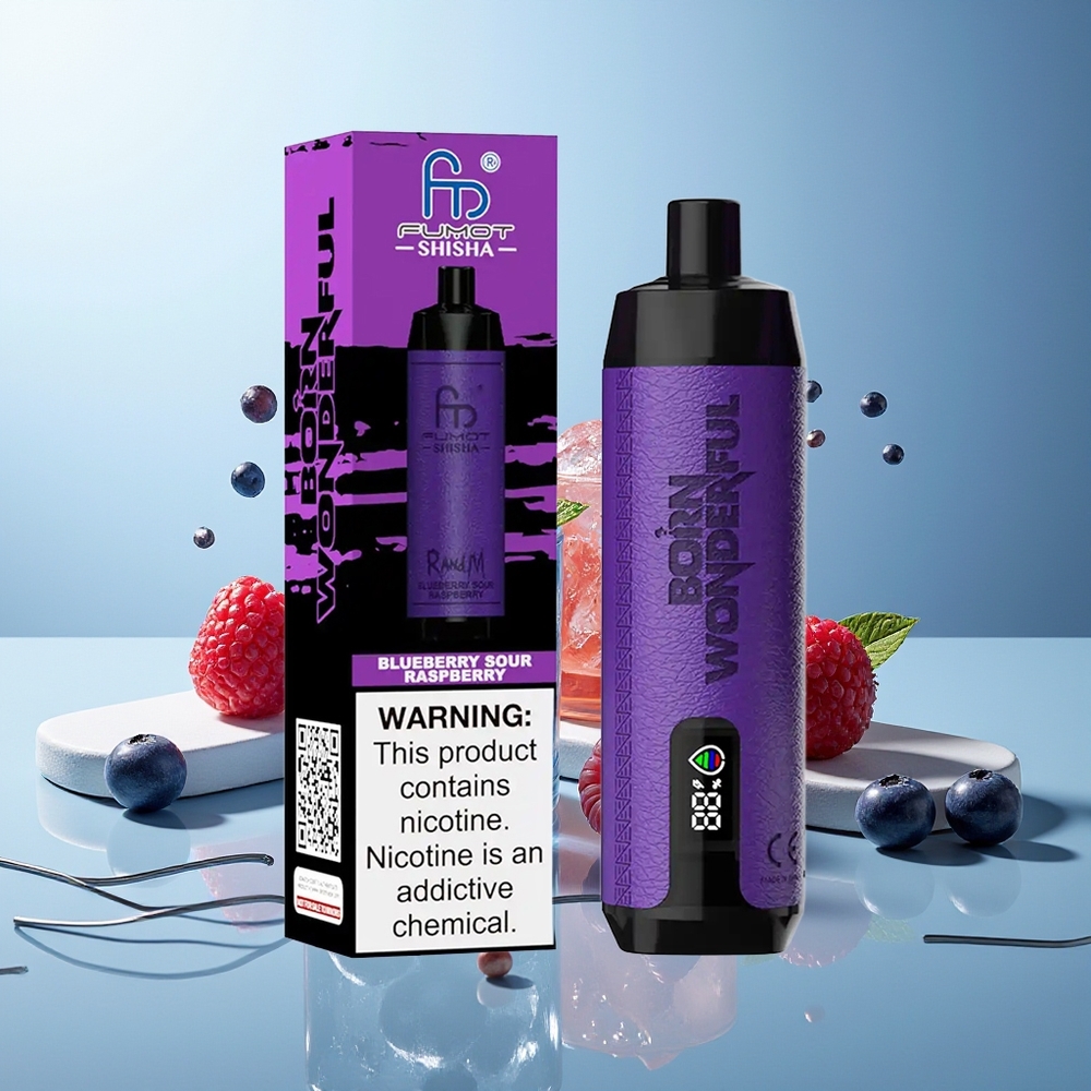 RandM Fumot Shisha 10000 Puffov Borovnica Kisla Malina 18ml Prednapolnjen