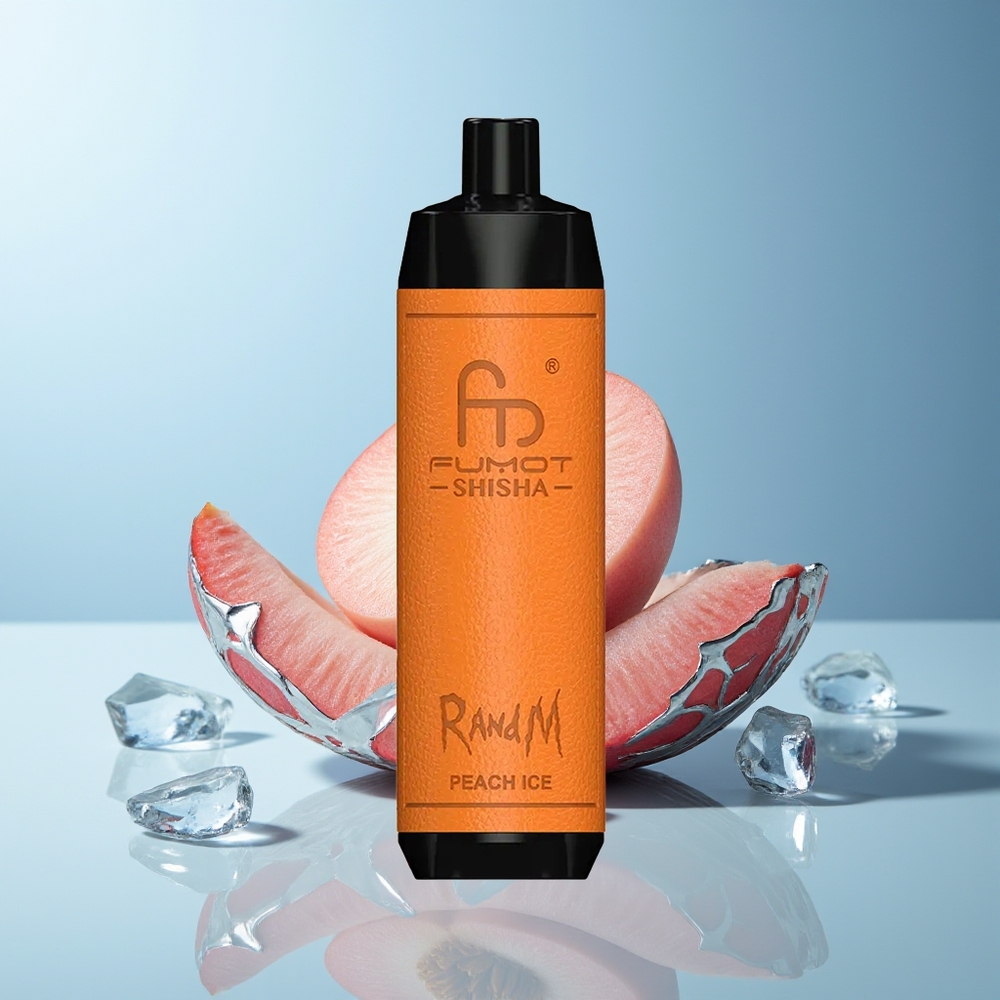 RandM Fumot Shisha 10000 Puffov Enkratna Vape Breskev Ledena z LED Indikatorjem