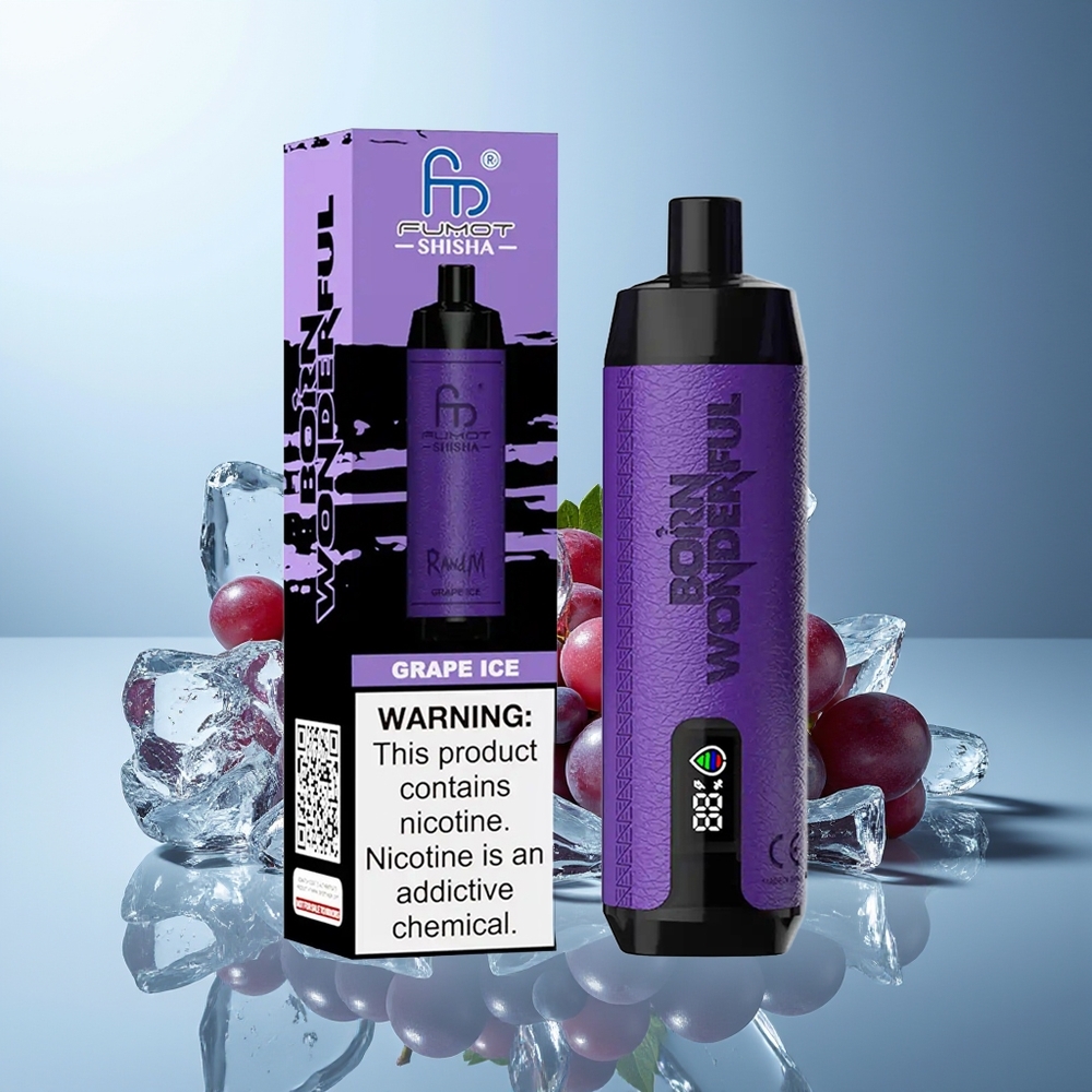 RandM Fumot Shisha 10000 Puffov Ledindikator Grozdni Led Dispozabilni Vape