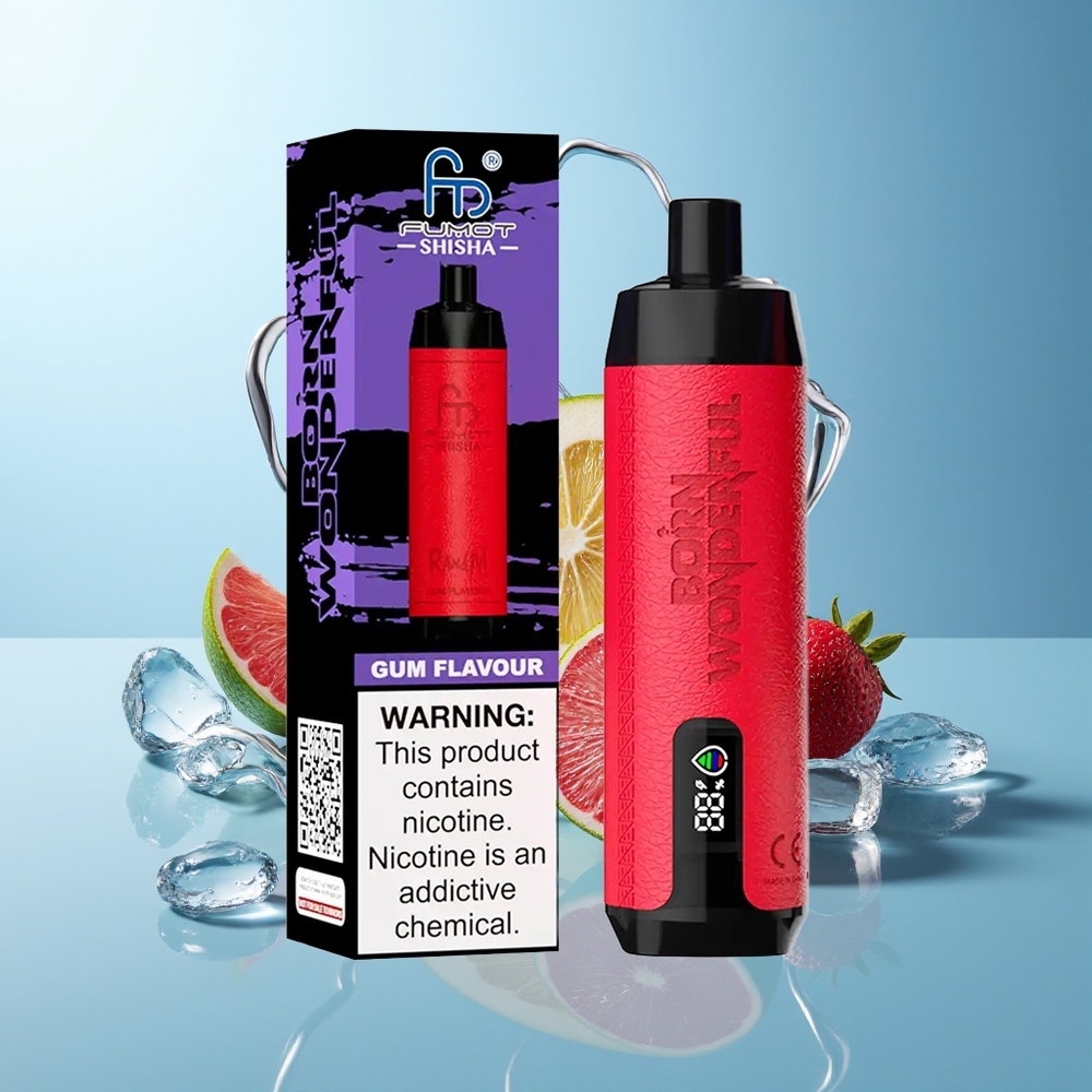 RandM Fumot Shisha 10000 Puffs Dispozabilni Vape Gumi Aroma z LED Indikatorjem