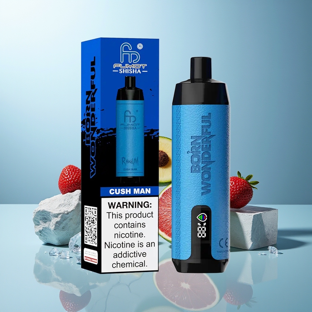 RandM Fumot Shisha 10000 Puffs Dispozabilni Vape Mehka Moškost (Cush Man)