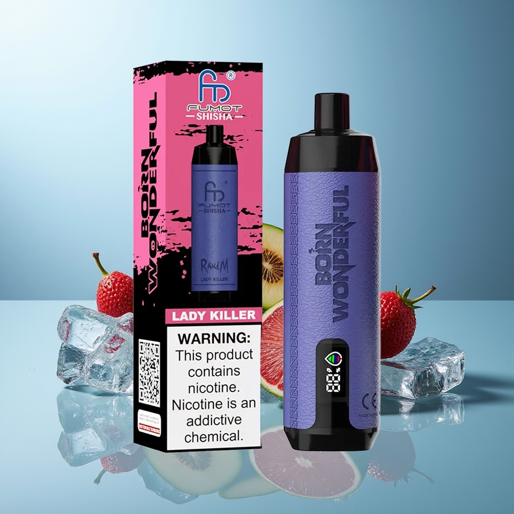 RandM Fumot Shisha 10000 Pufov Dispozabilni Vape Lady Killer 18ml Prednapolnjena E-tekočina