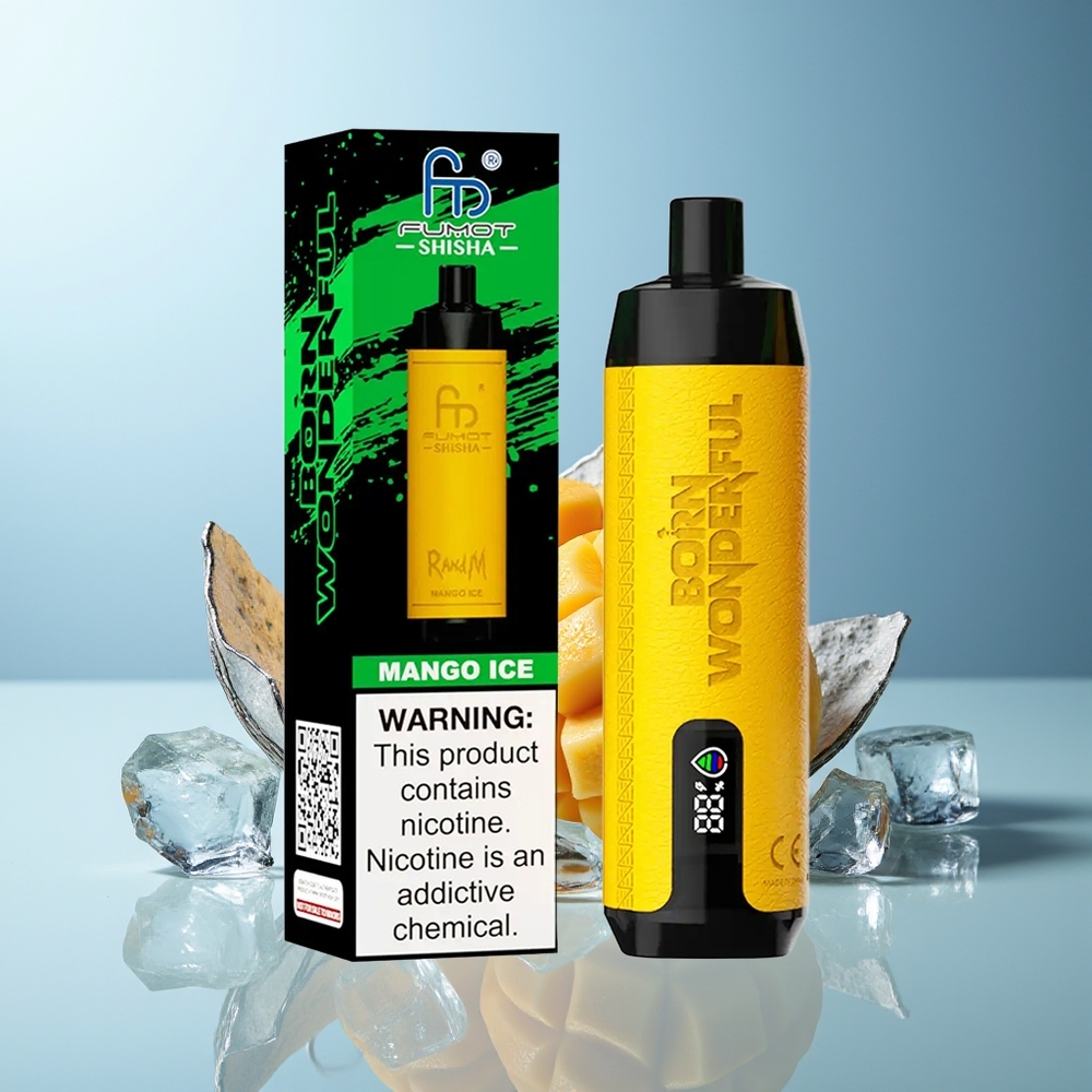 RandM Fumot Shisha 10000 Pufov Dispozabilni Vape Mango Ledene + Type-C