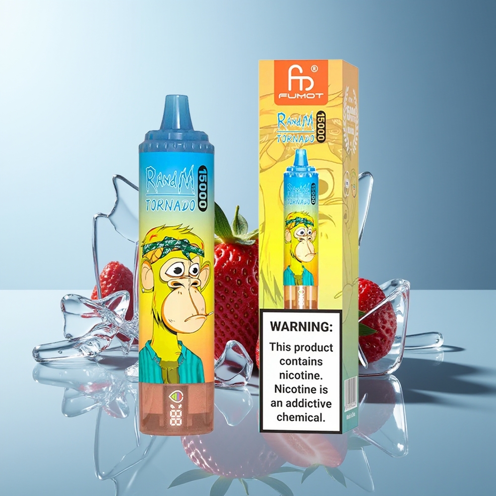 RandM Fumot Tornado 15000 Pih Strawberry + LCD