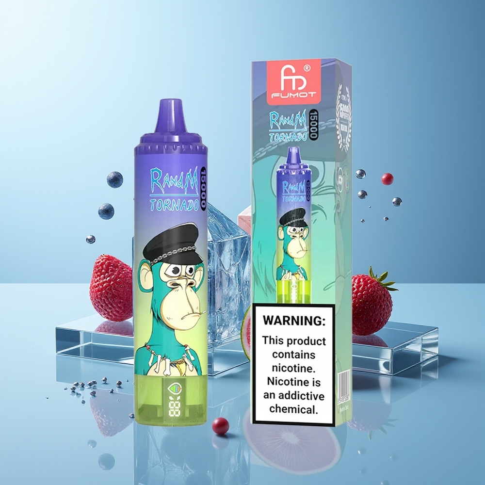 RandM Fumot Tornado 15000 Pofov Borovnica Mehurčki Gumi LCD