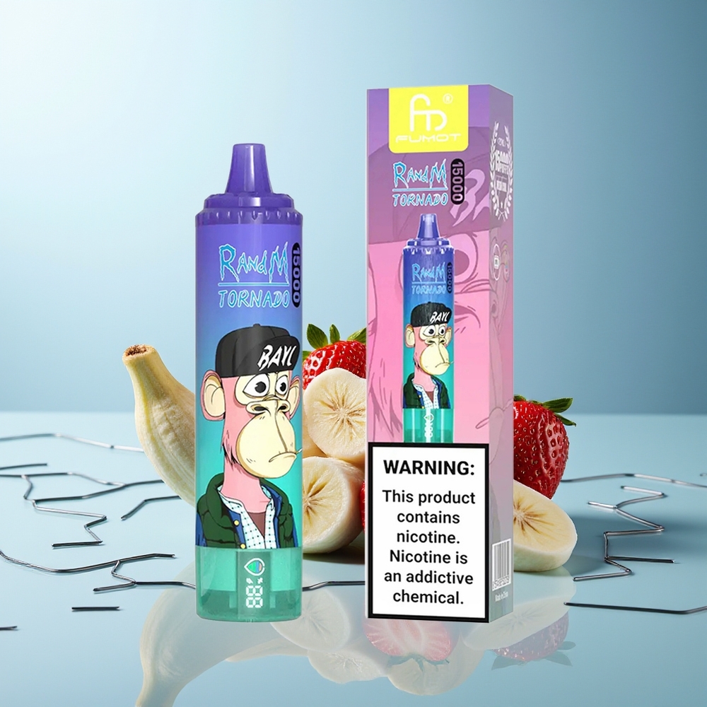 RandM Fumot Tornado 15000 Pofov Jagoda Banana LCD