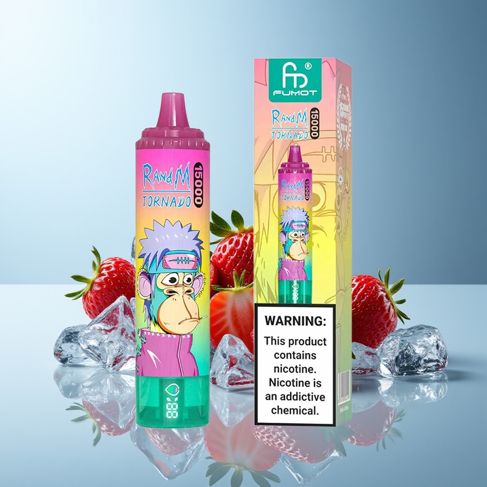 RandM Fumot Tornado 15000 Pofov Jagoda Led + LCD