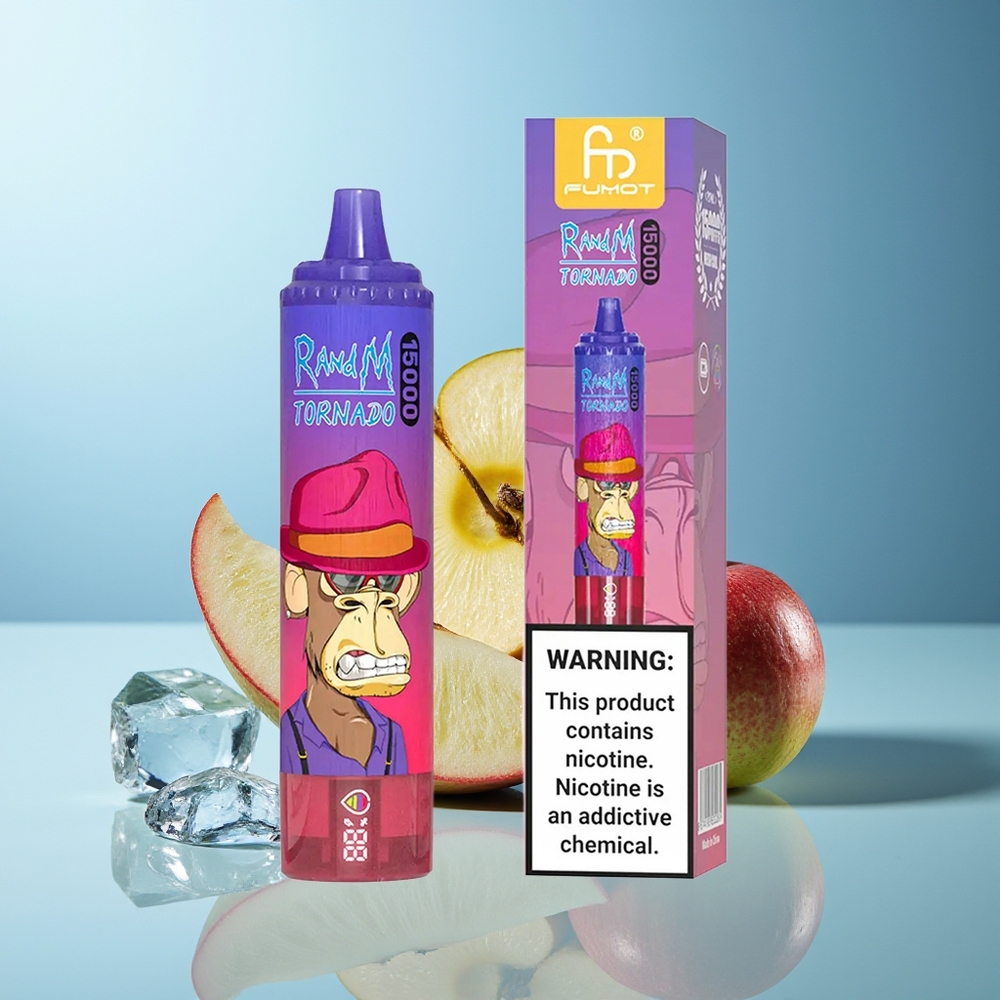 RandM Fumot Tornado 15000 Puffov Kislo Jabolko Mesh Coil