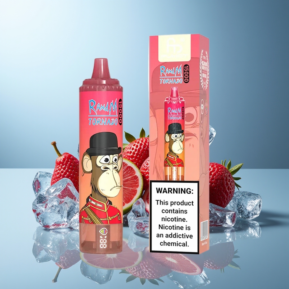 RandM Fumot Tornado 15000 Pufi Rdeča Energija Led Kombinacija LCD