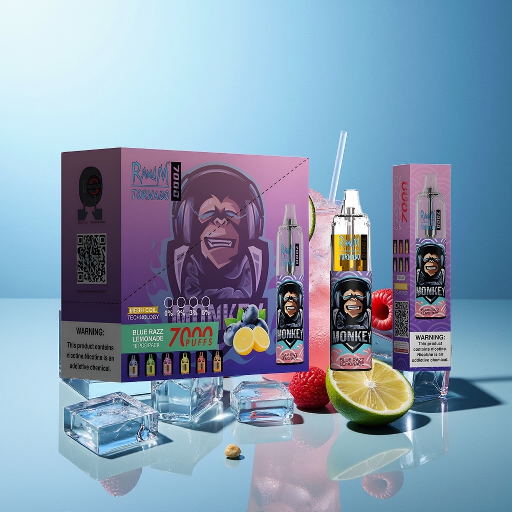 RandM Fumot Tornado 7000 Pih Modra Malina Limonada Mesh Coil