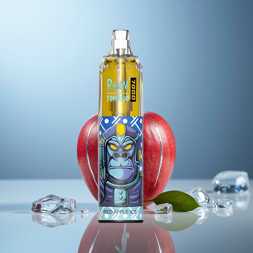 RandM Fumot Tornado 7000 Pih Rdeče Jabolko Led Dodatek Zraka