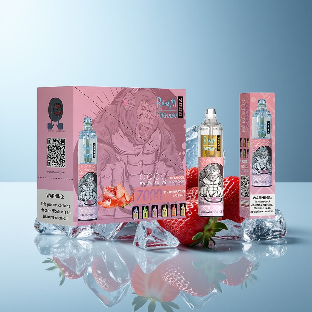 RandM Fumot Tornado 7000 Pih Strawberry Ice RGB