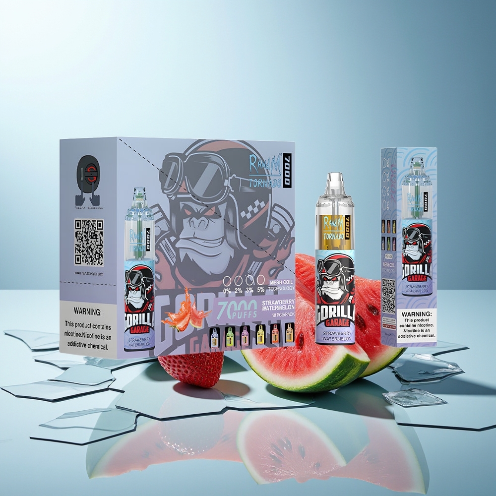 RandM Fumot Tornado 7000 Pih Strawberry Watermelon RGB Light