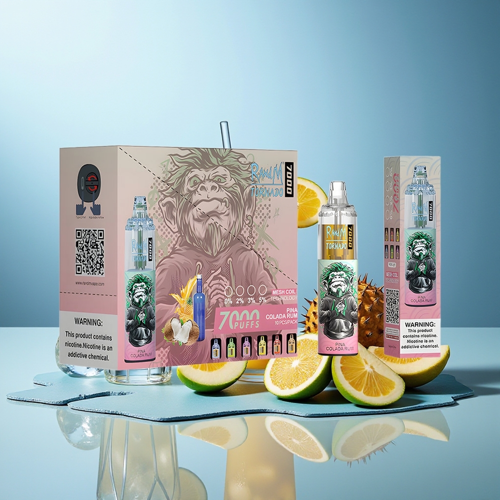 RandM Fumot Tornado 7000 Pihalnik Dispozabilni Vape Pina Kolada Rum 14 ML