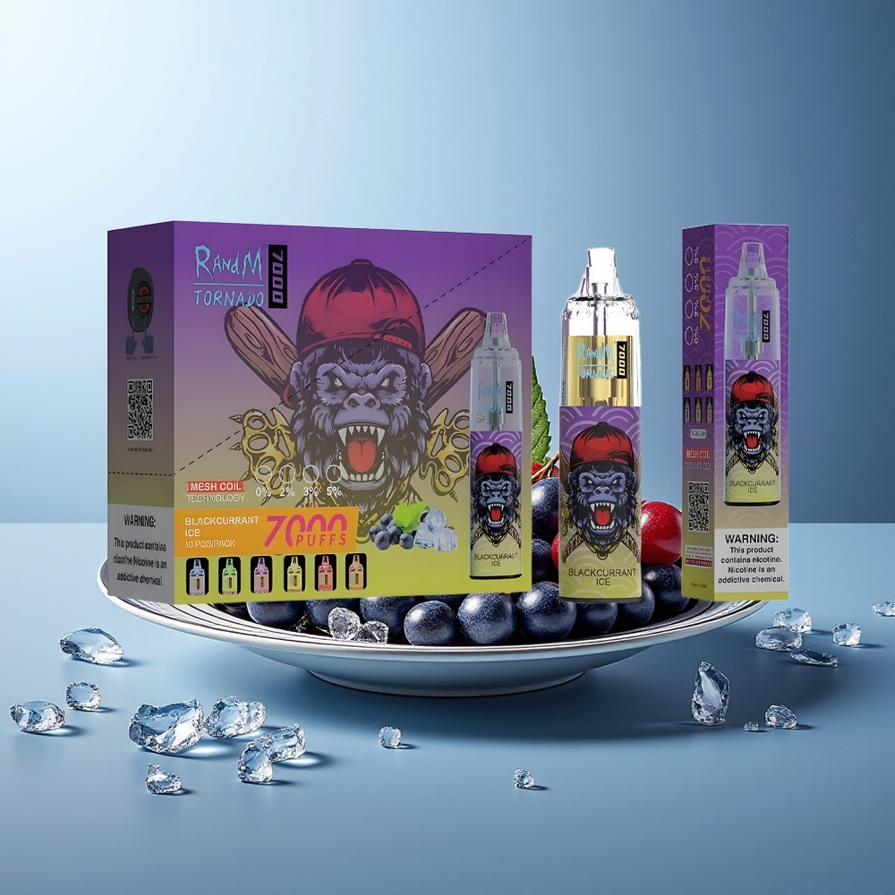 RandM Fumot Tornado 7000 Puffi Črni ribez Led 14 ML