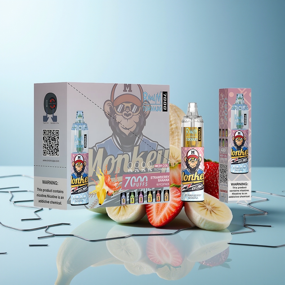 RandM Fumot Tornado 7000 Puffov Jagoda Banana Mesh Coil