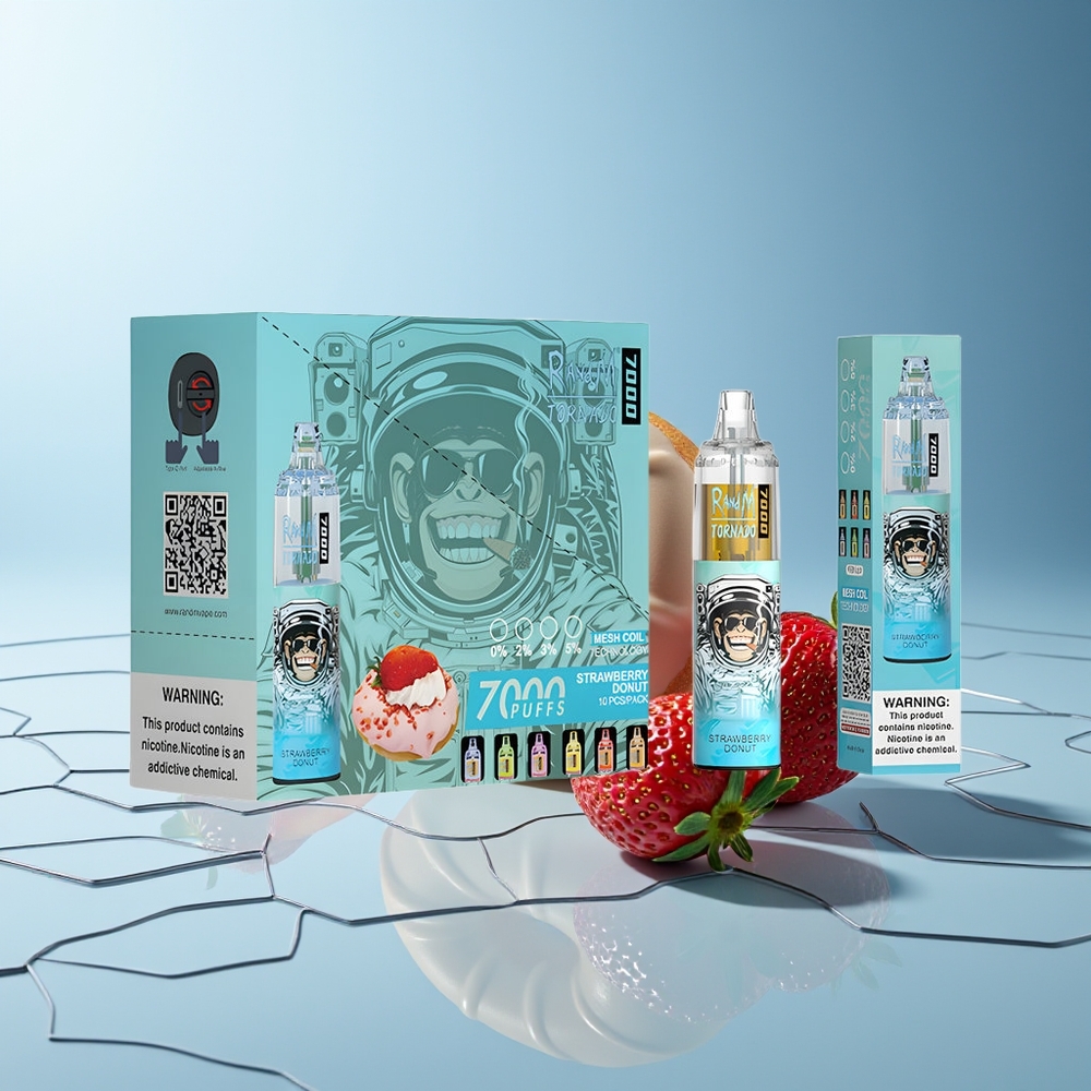 RandM Fumot Tornado 7000 Puffov Jagodni Krof + Mesh Coil