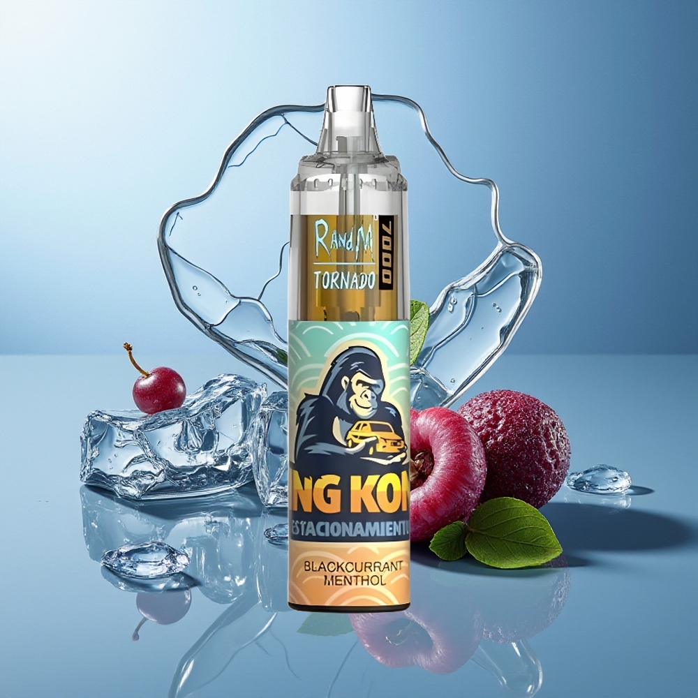 RandM Fumot Tornado 7000 Puffov Črni Ribez z Meto Mesh Coil