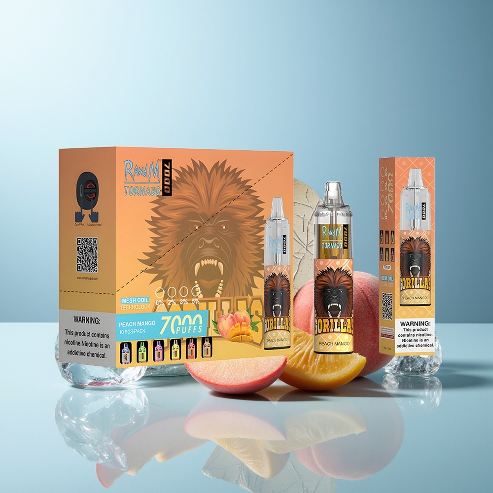 RandM Fumot Tornado 7000 Pufi Breskeva Mango Mesh Coil