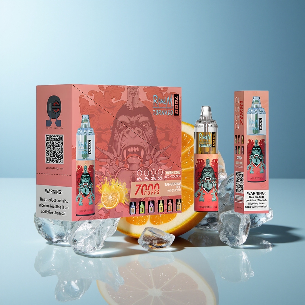 RandM Fumot Tornado 7000 Pufi Dispozabilna Vapa Mandarina Led 14 ML