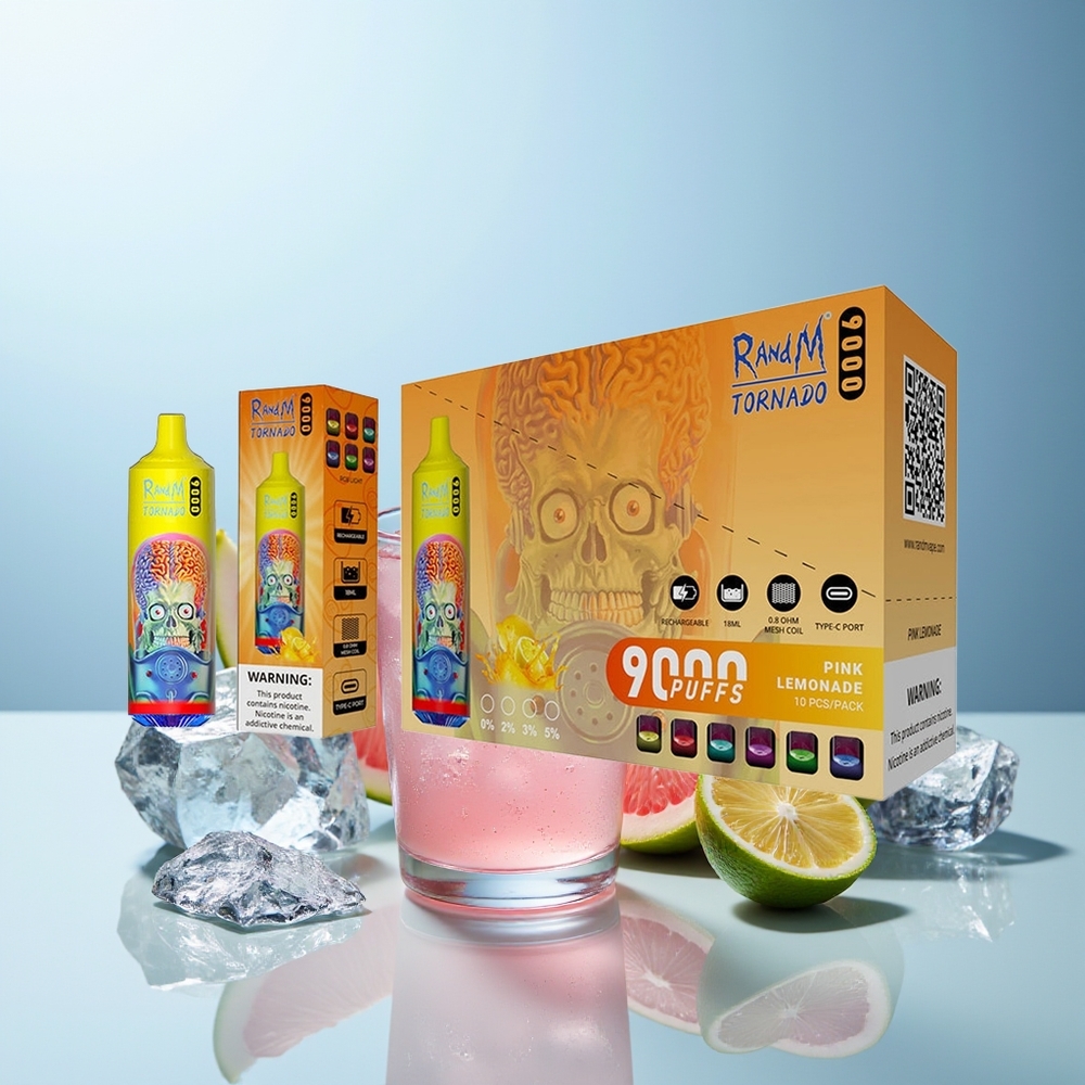 RandM Fumot Tornado 9000 Pih Rožnat Limoninada + RGB zaslon