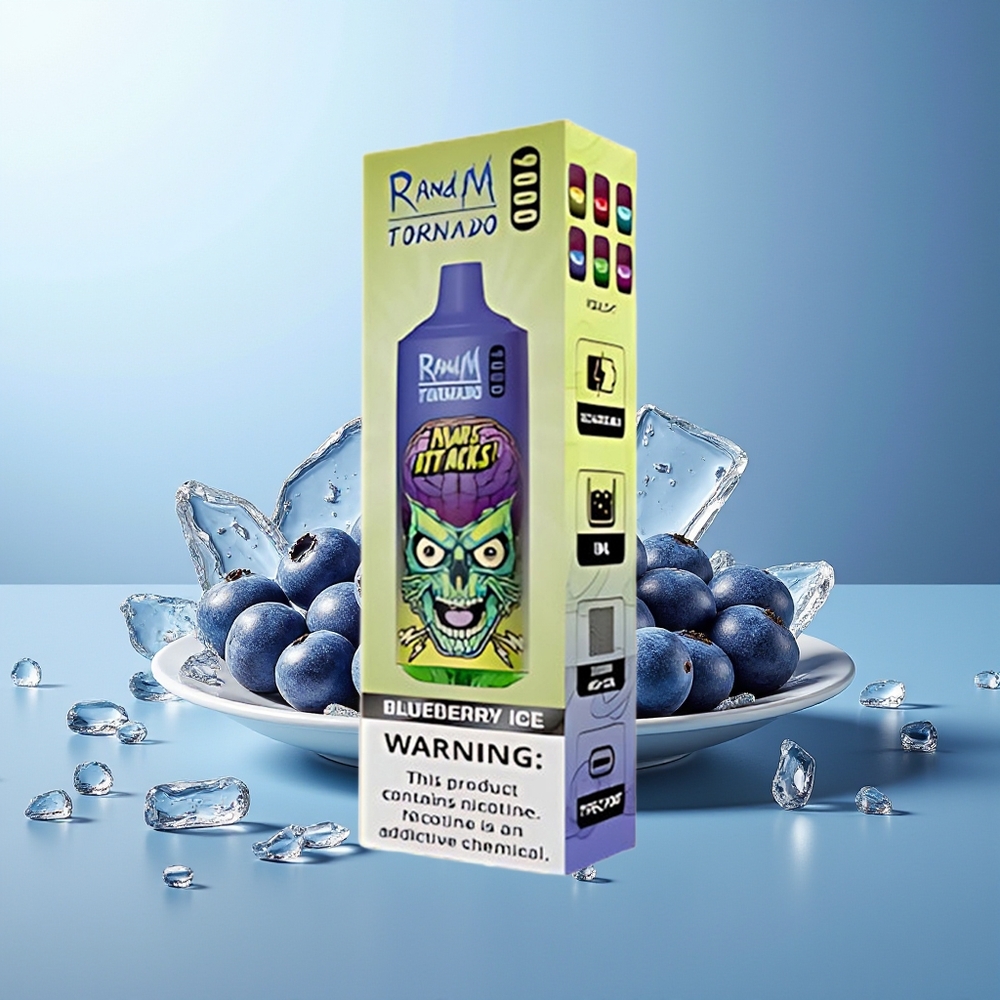 RandM Fumot Tornado 9000 Pufi Borovnica Led Kombinacija RGB