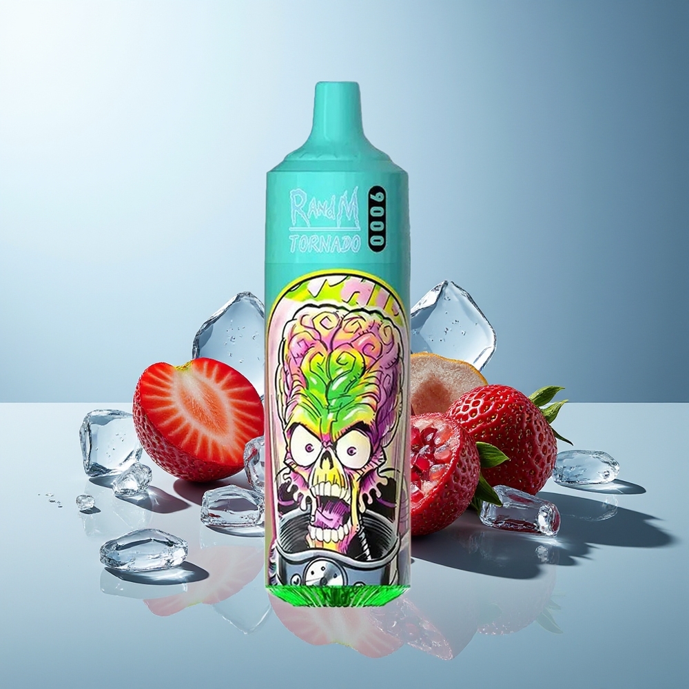 RandM Fumot Tornado 9000 Pufi Jagoda Granatova RGB Display