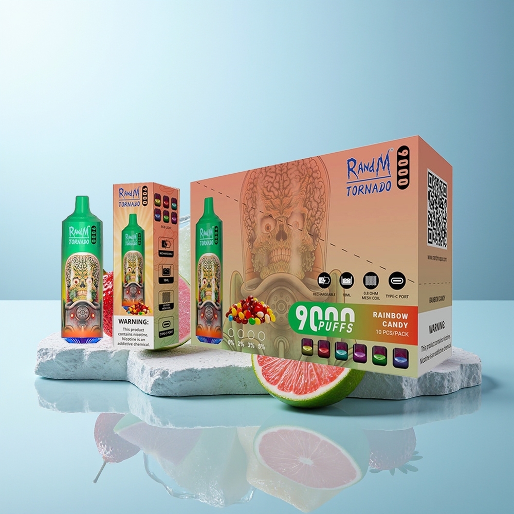 RandM Fumot Tornado 9000 Pufi Mavrični Bonbon 54 Okusov