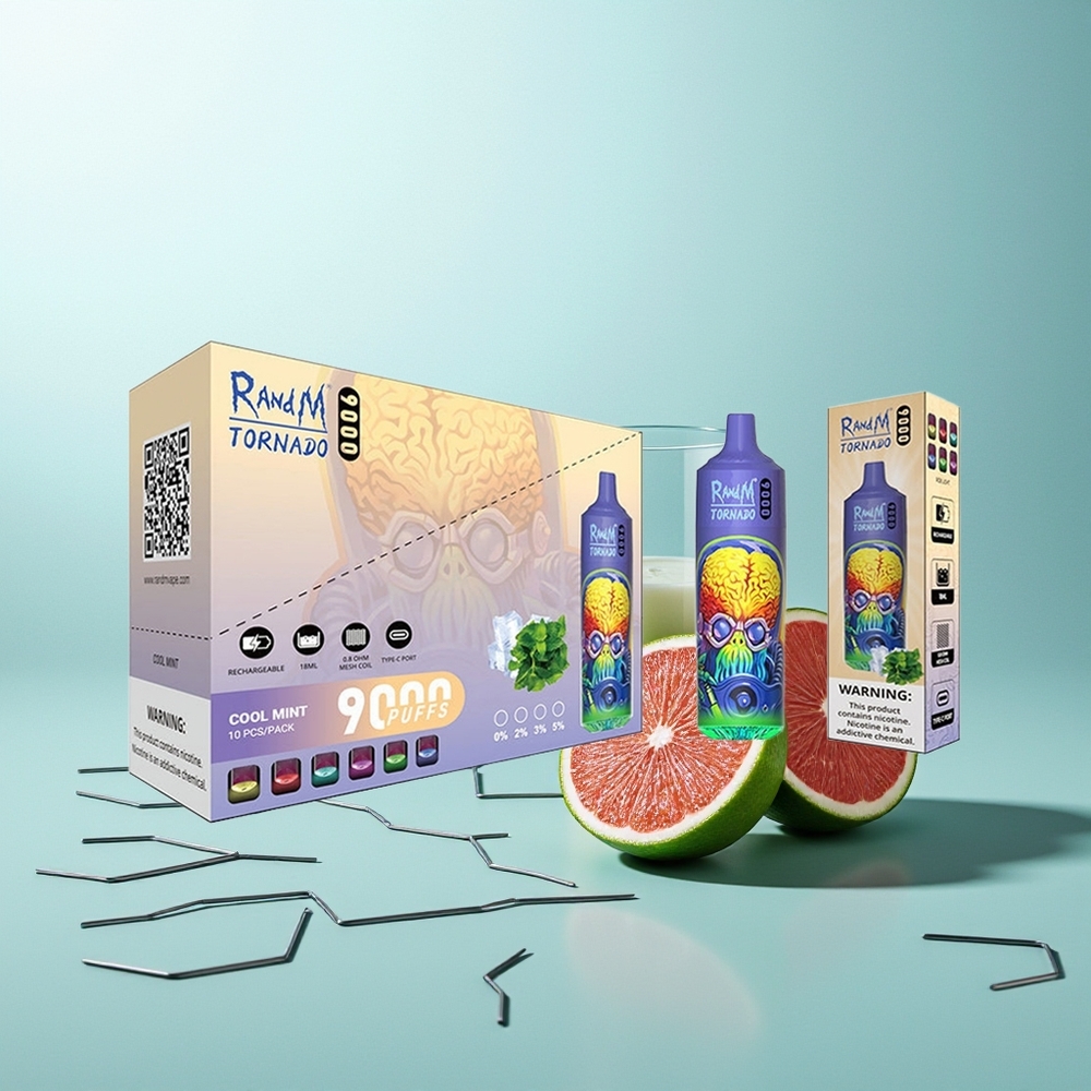 RandM Fumot Tornado 9000 Puhov Hladna Meta Dispozabilni Vape