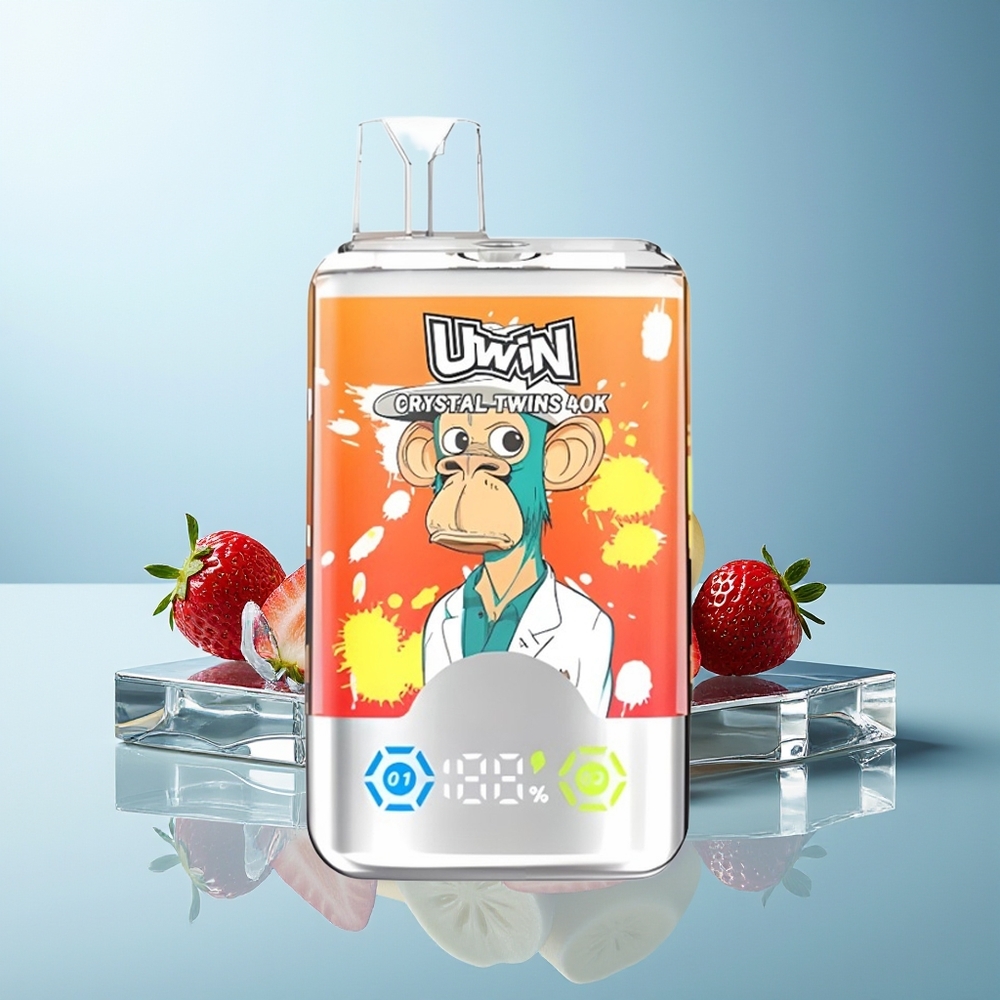 UWIN Crystal Twins 40000 Puff Dvojni Okus Jagoda Banana Ljubezen