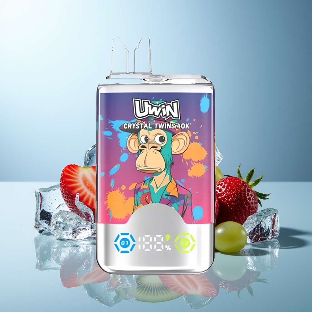 UWIN Crystal Twins 40000 Puffovi Jagoda Kivi Grozdje Led Kombinacija 32ml