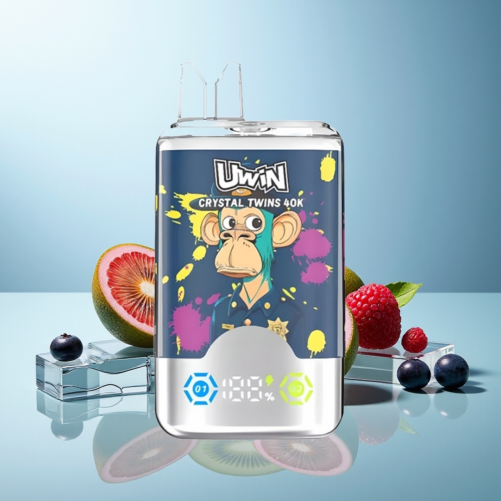 UWIN Crystal Twins 40000 Puffovi Kombinacija Okusov Kiwi Pasijonka Guava Borovnica Malina Obrezovalna Naprava