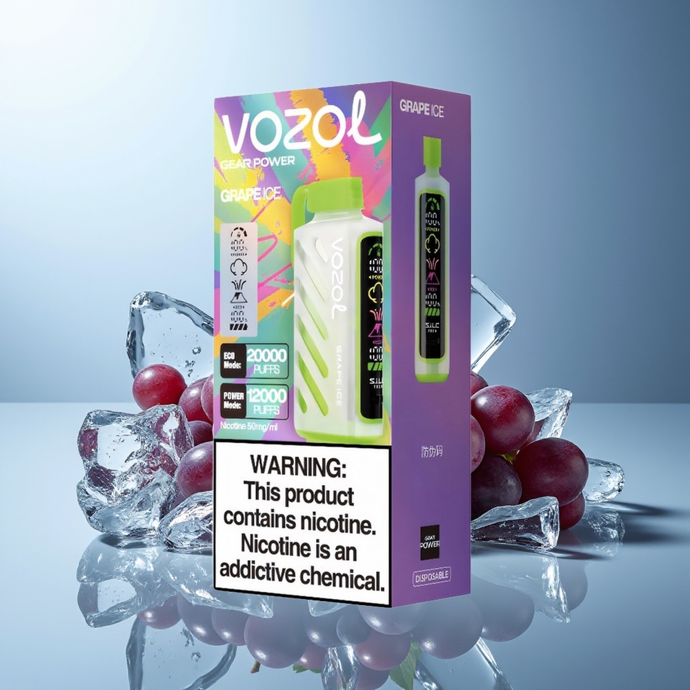 VOZOL Gear Power 20000 Puffov Dispozabilni Vape Led Grozdje Led