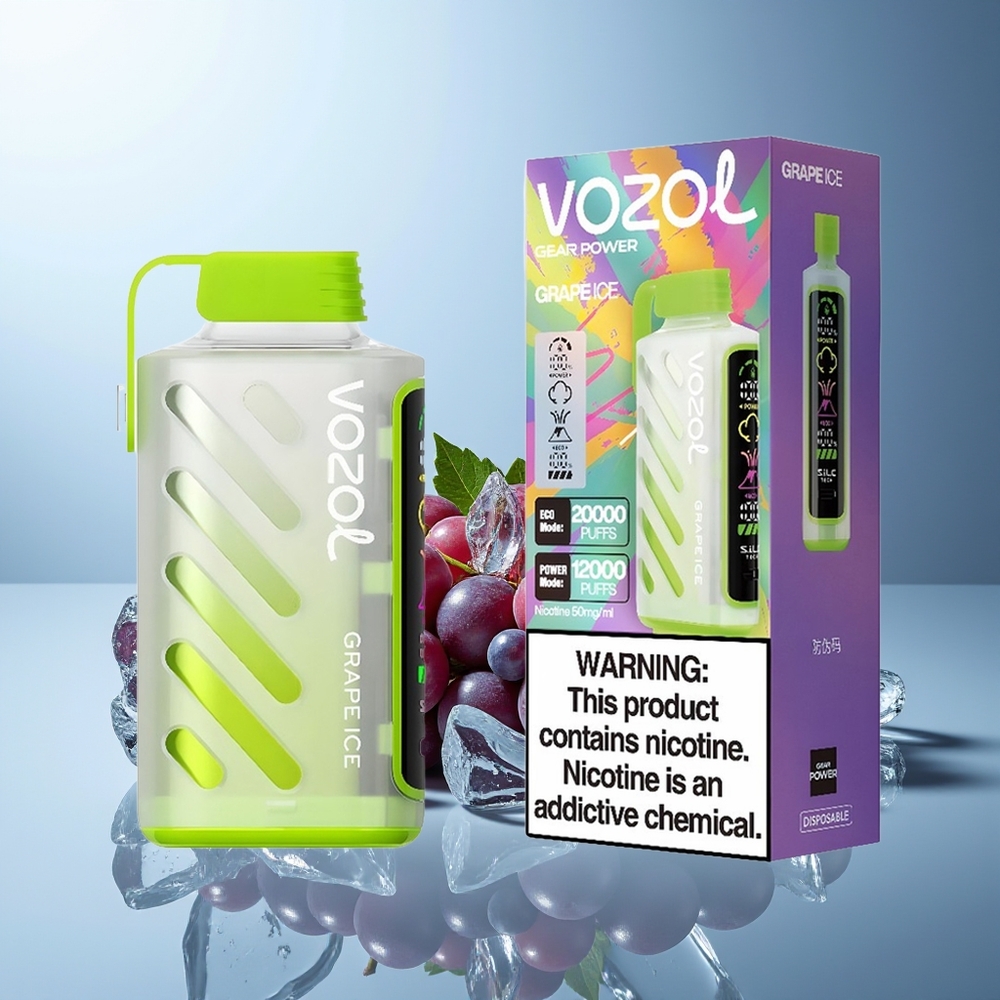 VOZOL Gear Power 20000 Puffov Dispozabilni Vape Led Grozdje Led
