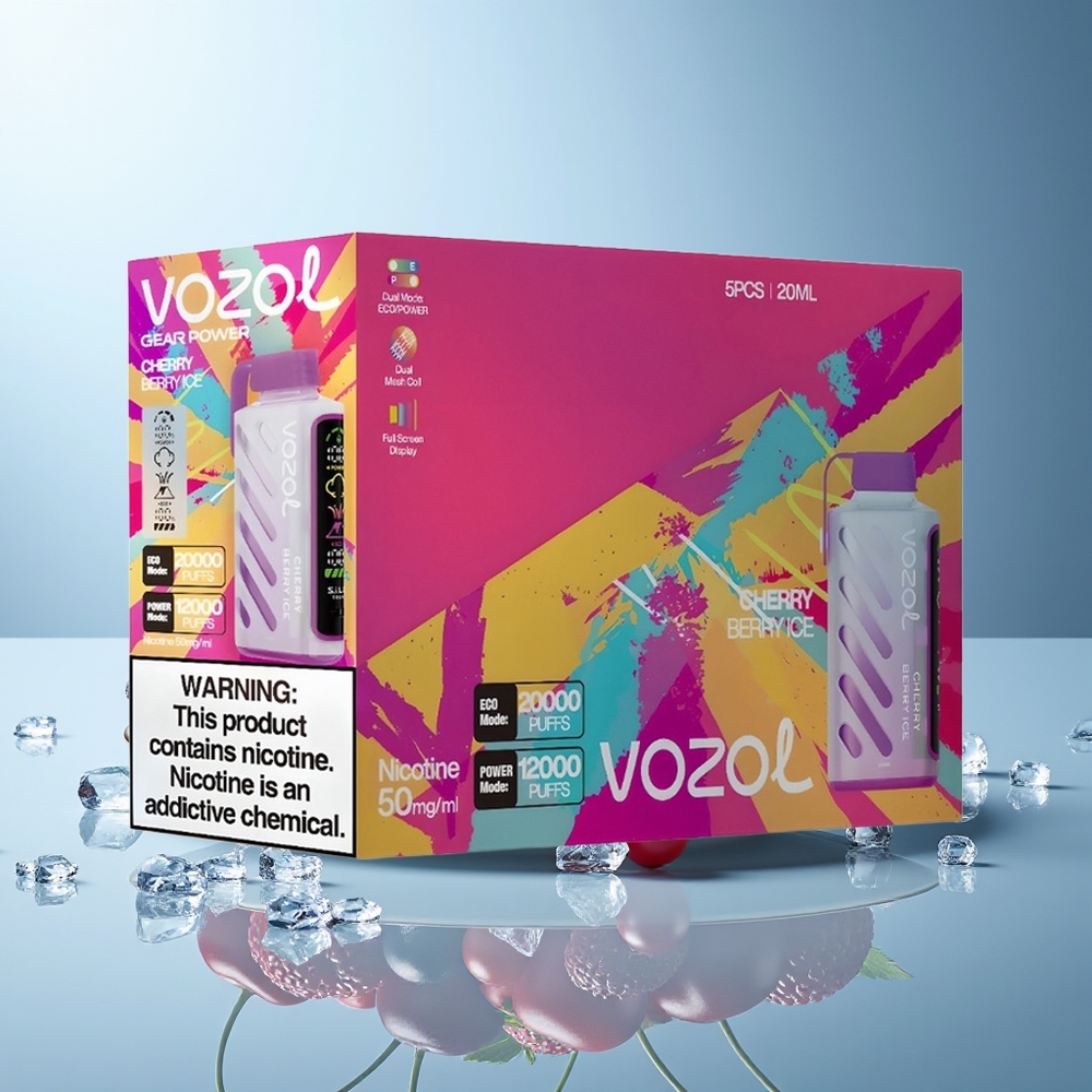 VOZOL Gear Power 20000 Pufov Dispozabilna Vapa Češnja Jagoda Led
