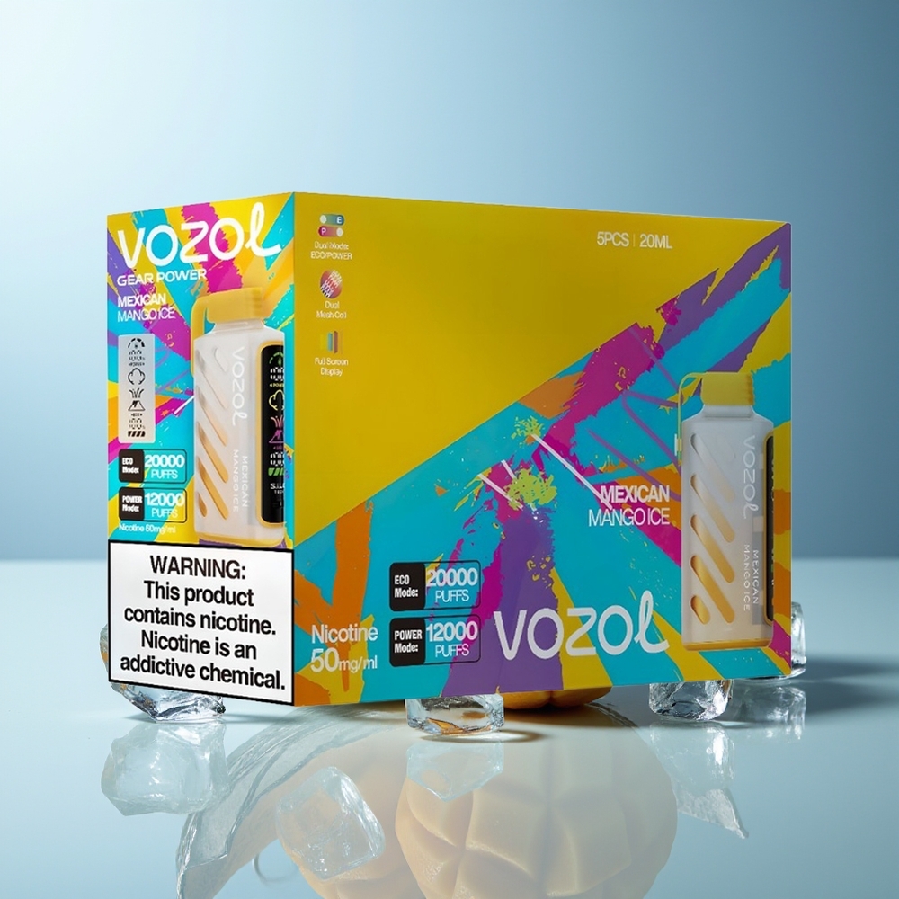 VOZOL Gear Power 20000 Pufov Mehkiški Mango Led Disposabil Vape