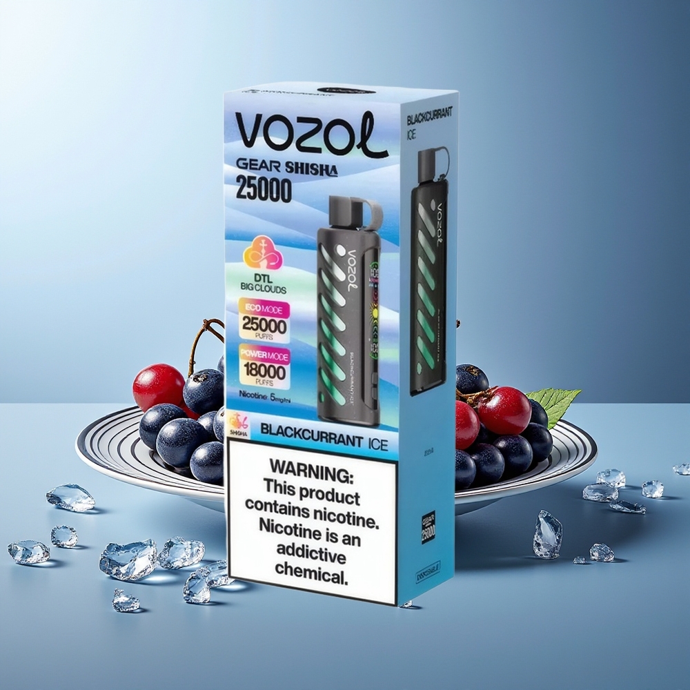 VOZOL Gear Shisha 25000 Puffov Črnega ribeza led + SiLC Tech
