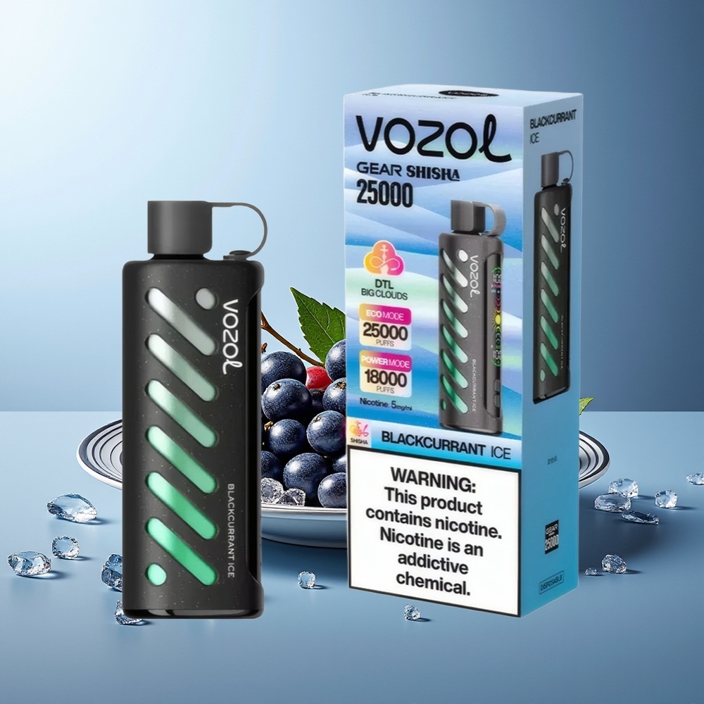 VOZOL Gear Shisha 25000 Puffov Črnega ribeza led + SiLC Tech