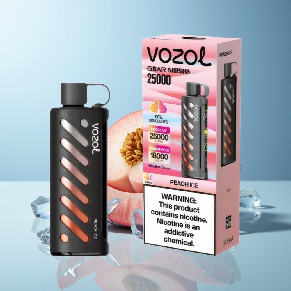 VOZOL Gear Shisha 25000 Pufov Breskev Led Dodatni Parametri