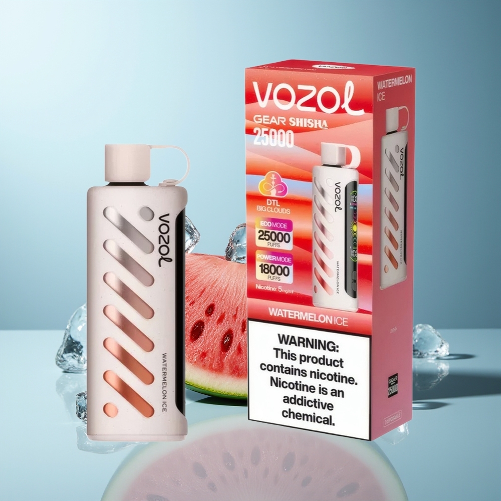 VOZOL Gear Shisha 25000 Pufov Dispozabilna Vapa Lubenica Led + Dual Mesh Dual Modes