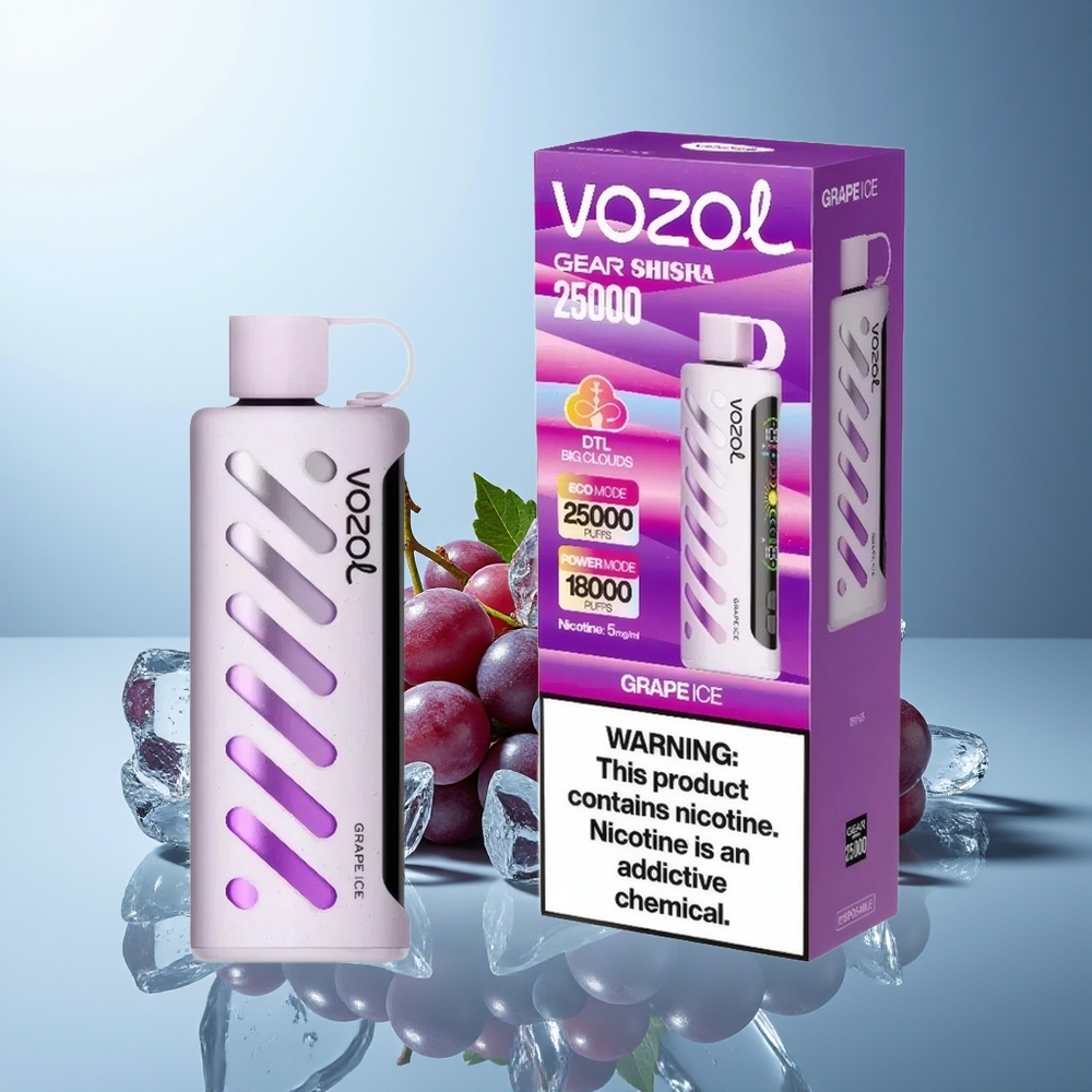 VOZOL Gear Shisha 25000 Pufov Dispozabilna Vape Grozdni Led+Dvojni Mesh Način