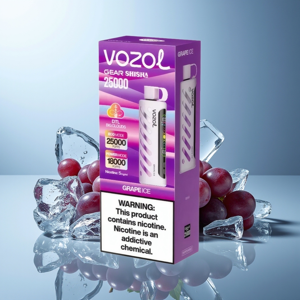 VOZOL Gear Shisha 25000 Pufov Dispozabilna Vape Grozdni Led+Dvojni Mesh Način