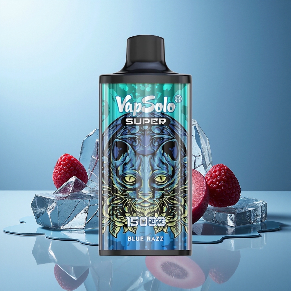 VapSolo Super 15000 Pihov Dispozabilni Vape Modra Malina 850mah