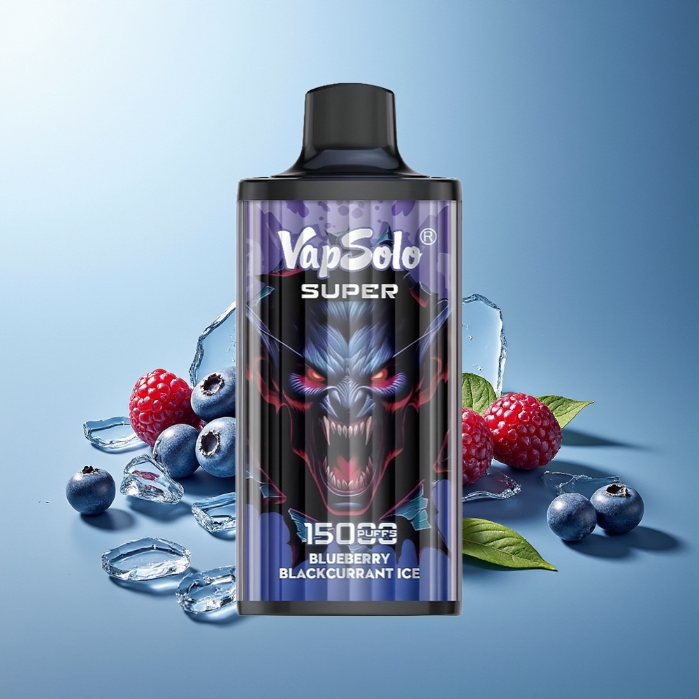 VapSolo Super 15000 Puffov Dispozabilna Vape Borovnica Ribez Led Drugo