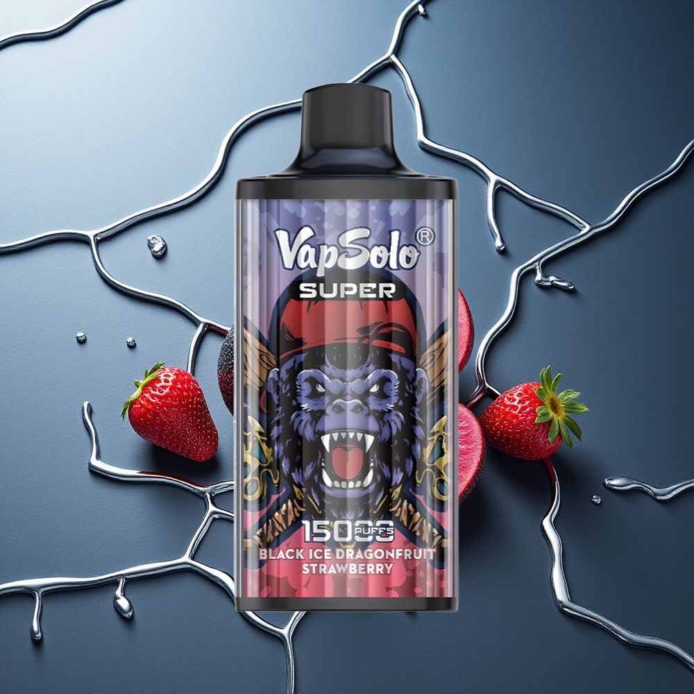 VapSolo Super 15000 pušljajev Črni ledeni zmajev sad jagode