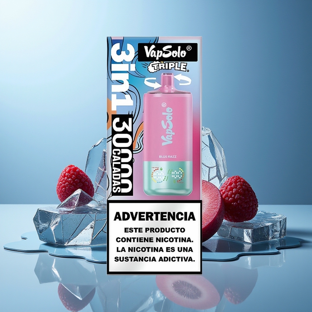 VapSolo Triple 30000 Pih Modra Malina Tip-C