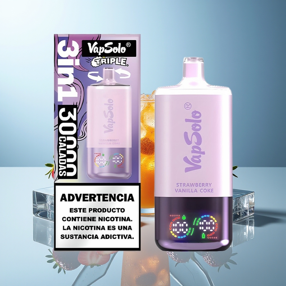 VapSolo Triple 30000 Pihljanj Jagoda Vanilja Kola