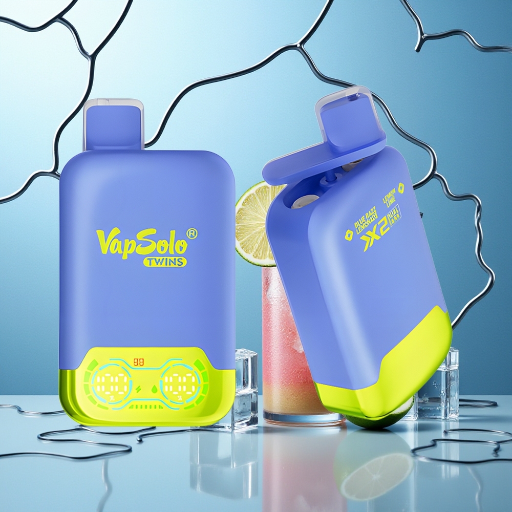VapSolo Twins 20000 Pih Modra Malina Limonada  Limeta Lima