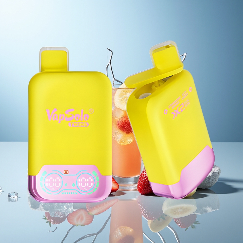 VapSolo Twins 20000 Puffs Dvojna Jama Jagoda Banana  Gazirana Češnja